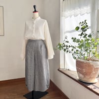 クラウドパンツ　コットンリネン　ギンガムチェック　ブラック　　　　　　04-25204-0680