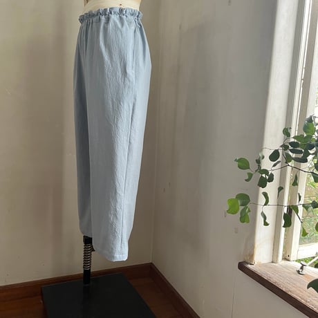 おうちパンツ　コットン　ワッシャーシーチング　ブルー　　　04-26201-51