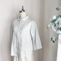 バルカシャツ　リネン　スラブ　シャンブレー　ペールグリーン　　　　01-24303-5041