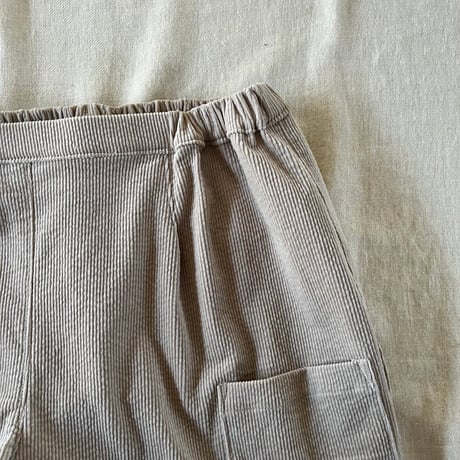 ナッツパンツ　コットン　中太コールストレッチ　ライトベージュ　　　　　04-25413-10