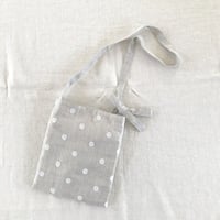 ソルティbag リネン　ドット刺繍　花刺繍　スラブキャンヴァス　ナチュラル　　61-23403/6095/6090/60