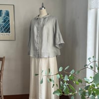 つゆくさブラウス　リネン解撚ガーゼ　ペパーミントグリーン　　01-26305-50