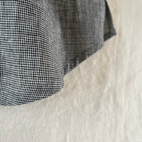 バルカシャツ　コットンリネン　ナチュラルボイル　ブラック千鳥　01-26307-0681