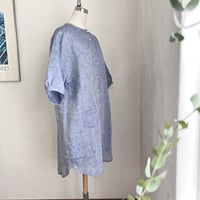 エシャロットワンピース　リネン　シャンブレー　ネイビー　　　　　　　　　07-24209-53