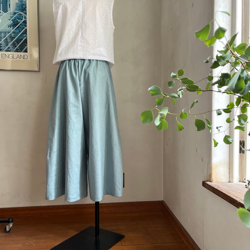 シードパンツ(ロング)リネンコットン ペパーミント 04-26205-50 | Anne