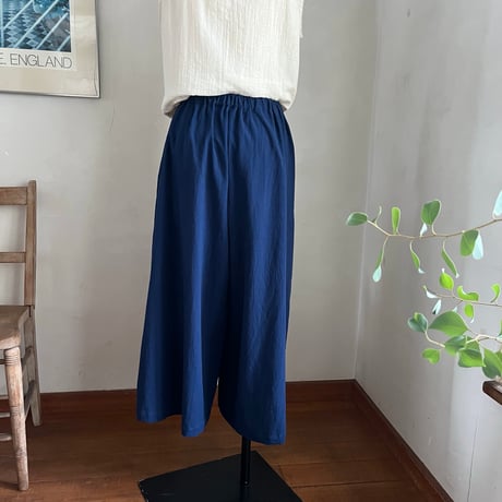 シードパンツ(ロング)　コットン　東炊き　ブロード　ブルー　　04-26306-52