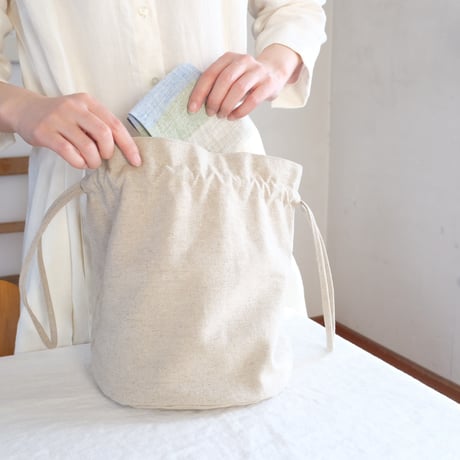 カルダモンBag  コットンリネン　キャンヴァス　デニム　ナチュラル／インディゴ　　61-22105-60/54