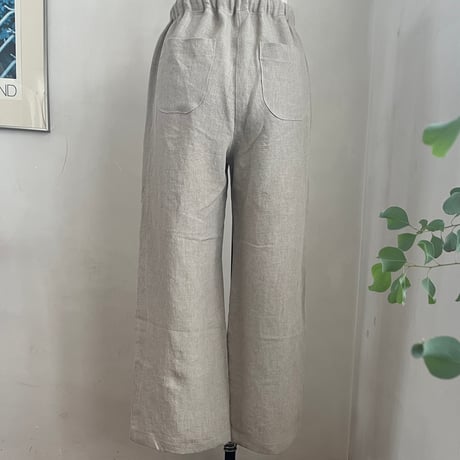 マロニエパンツ　リネン　スラブキャンバス　ライトブラウン　04-26202-11