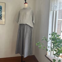 シードパンツ　(ロング）　コットンリネンワッシャー　ブラックギンガム　04-26204-0680