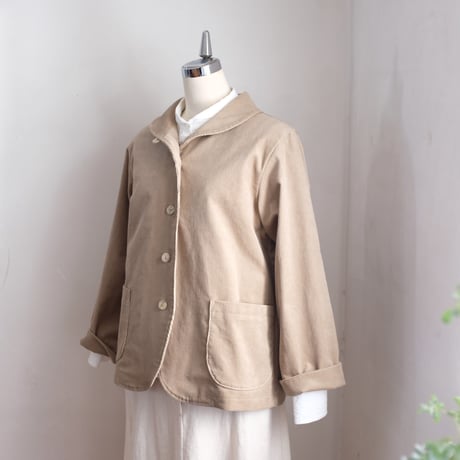 アザレアジャケット　コットンコーデュロイ　ストレッチ　ベージュ　　　　　10-22504-10