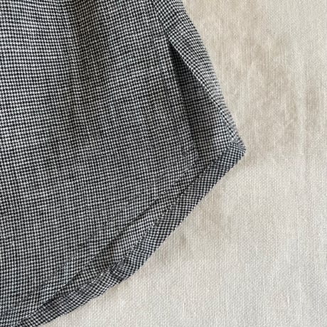 バルカシャツ　コットンリネン　ナチュラルボイル　ブラック千鳥　01-26307-0681