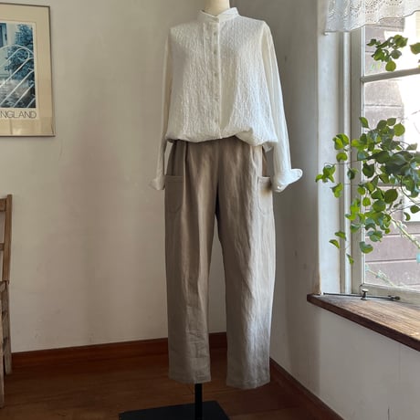 ナッツパンツ　コットン　中太コールストレッチ　ライトベージュ　　　　　04-25413-10