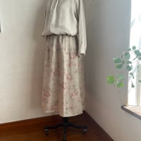バルカスカート(裏地付き)　リネン　アンティークローズ　ナチュラル　　02-26103-6098