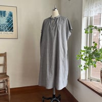 ドロップワンピース　コットンリネンワッシャー　ブラックギンガム　　07-26208-0680