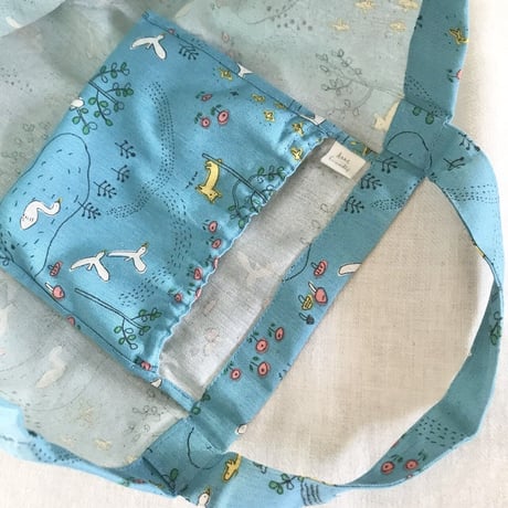 テクテクbag 　コットンリネンキャンバス　ねこプリント　コトリプリント　62-23502-1298/5298