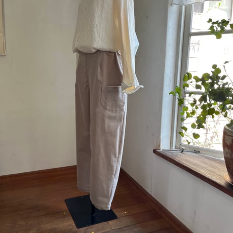 リネンのもんぺ　オリーブドラブ 限定商品】