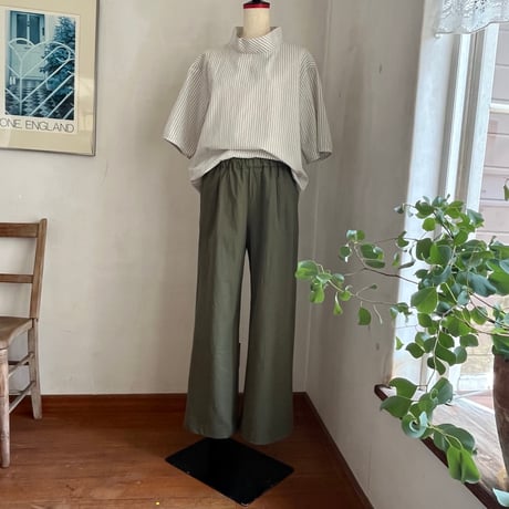 マロニエパンツ　コットン　ビンテージ馬布（厚手ポプリン）カーキ　04-26209-43