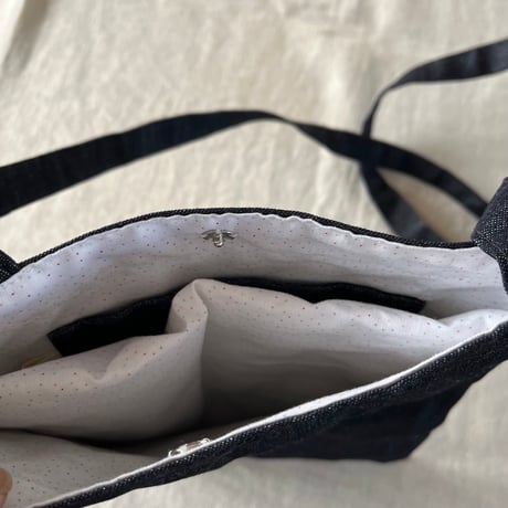 ソルティbag  コットンリネン　デニム　　インディゴ　　　　　　　　　　　　　　61-25406-56