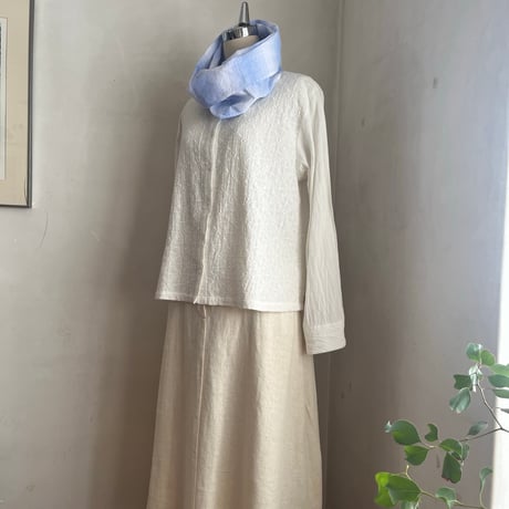スヌード　リネン　コットン　アナベル刺繍　ギンガム　ストライプ　　43-26103.43-26104