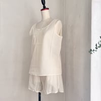 つぼみフレアパンツ　コットン　ローンオーガニック　キナリ　　　　　　　17-24303-03