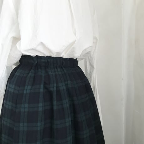 アネモネスカート　ウールコットン混　起毛ツイル　ブラックウォッチ　　　02-23501-84