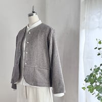 フォグジャケット　ウール　千鳥ツイード　ベージュ　　　　　　　　　　　10-24503-1080