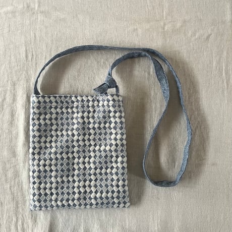 ソルティbag　コットンウール　モザイク刺繍　ブルー　　　　61-25407-5295