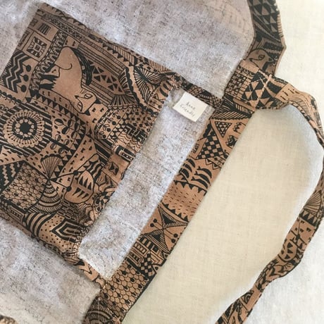 テクテクbag 　コットンリネンキャンバス　ねこプリント　コトリプリント　62-23502-1298/5298