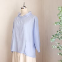 ポポラスシャツ　コットン　ボイル　ペールブルー　　　　　　　　　　　　01-22217-59