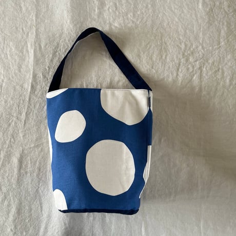 ストンプBag　コットングログラン　ブルー水玉　61-26203-5287