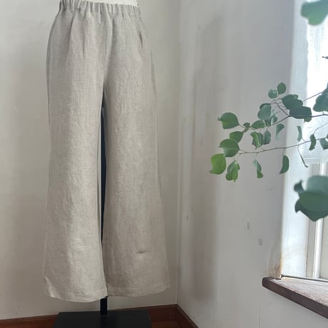 マロニエパンツ　リネン　スラブキャンバス　ライトブラウン　04-26202-11