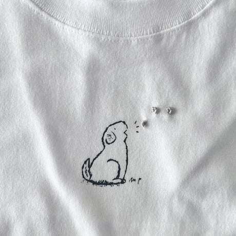 どうぶつTシャツ　コットン　ホワイト/ナチュラル/ブルー/ピンク　　14-26101