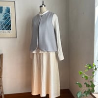 みみずくベスト　ウール　ふんわりモッサ　ライトグレー　　　　　　　　09-25501-07