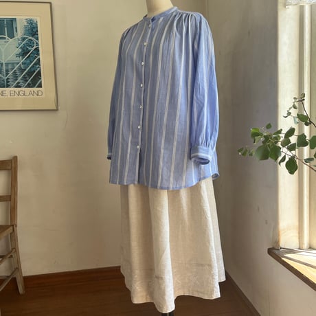 【美品】ブロカント　コットンギャザーシャツ　日本製 to touch 10%OFFクーポン ポロシャツ レディース トゥータッチ