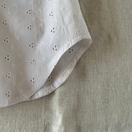 レモングラスシャツ　コットンローン刺繍　オフホワイト　01-26207-0395