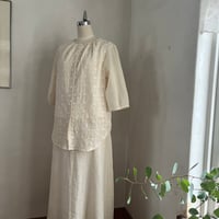 セロリブラウス　コットンローン　小玉レース　キナリ小玉刺繍　　01-26306-0395