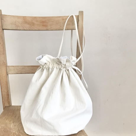 カルダモンBag   コットン　厚手ポプリンブルー　②色ブルー　キナリ　　　　61-22301