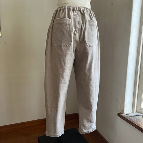 ナッツパンツ　コットン　中太コールストレッチ　ライトベージュ　　　　　04-25413-10