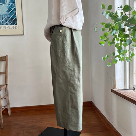 ランチパンツ　コットン　馬布(厚手ポプリン)  カーキ　　　　　　　04-26203-43