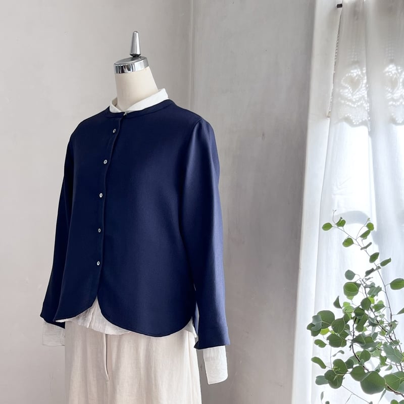 サンドジャケット コットンウールサージ ネイビー 10-25402-53