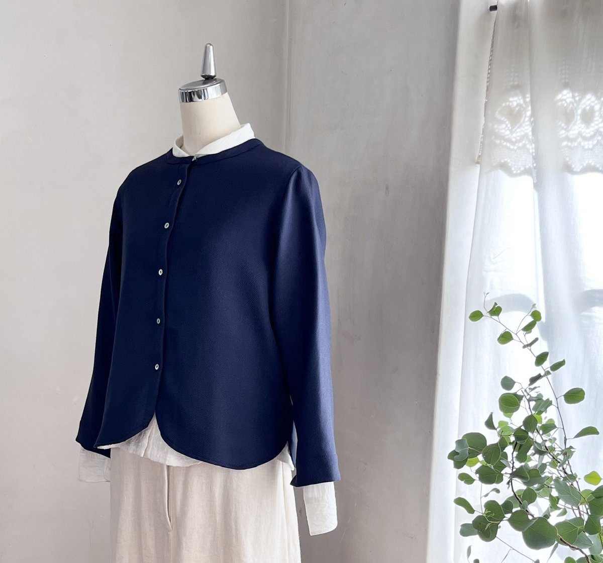 サンドジャケット コットンウールサージ ネイビー 10-25402-53