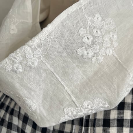 スヌード　リネン　コットン　アナベル刺繍　ギンガム　ストライプ　　43-26103.43-26104