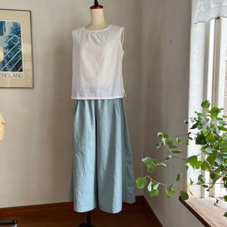シードパンツ(ロング)リネンコットン　ペパーミント　04-26205-50