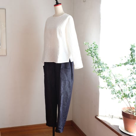 ナッツパンツ　コットンリネン  ライトデニム　インディゴ　　　　　　　　04－25402-56