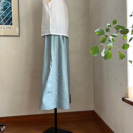 シードパンツ(ロング)リネンコットン　ペパーミント　04-26205-50