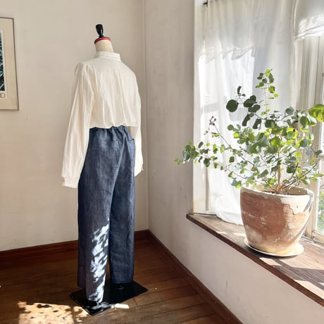 マロニエパンツ　リネンデニム　インディゴブルー　　　　　　　04-25111-56