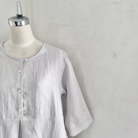 フェンネルチュニック　リネン　ソフトシワ加工　ラベンダー　　　　　　　06-24304-57