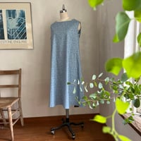 ジャスミンワンピース　コットンシーチング　ブルー小花プリント　07-26301-5990