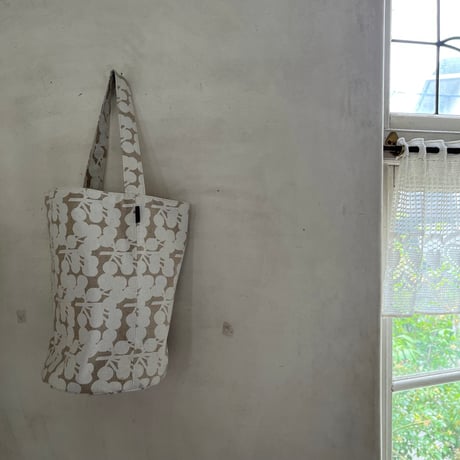 ストンプBag　コットンリネン　スラブキャンバス　ポポラスプリント　61-26203-6098