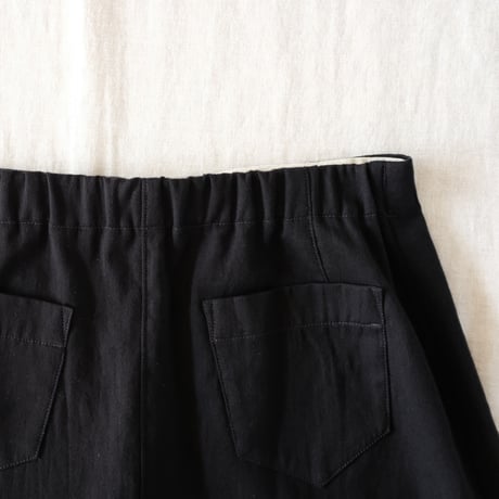 あおいスカート　コットン　甘撚りツイル　グレー　ブラック　　　　　　　02-24302-07